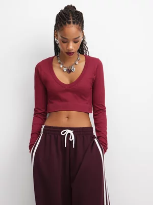 The FIX Women's Burgundy Seamless Top With Wide Band 