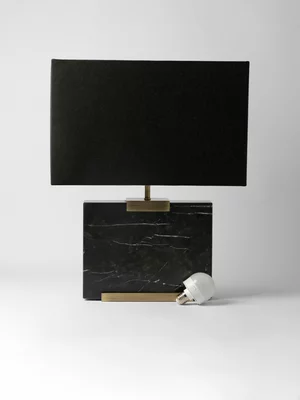 Marble Slab Rechargeable Bulb Lamp Black 