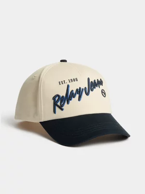 Relay Jeans Men's Embossed Bold Logo Stone/Navy Cap