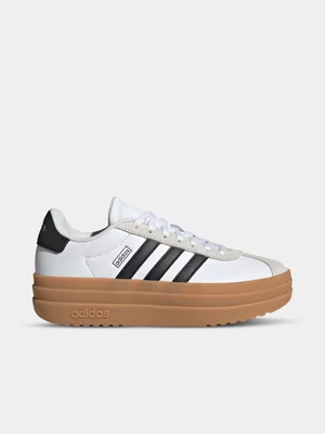 adidas Junior Grade-School VL Court Bold White/Black/Gum Platform Sneakers 