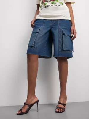 The FIX Women's Medium Wash Bermuda Denim Shorts