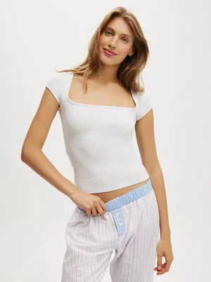 Women's Cotton On Grey 90S Scoop Neck Tee