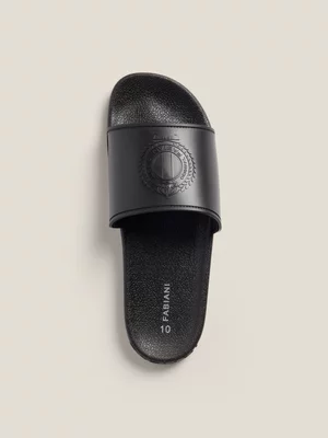 Fabiani Men's Black Crest Pool Slides