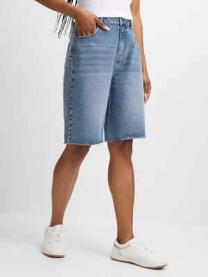 Exact Women's Mid Wash Denim Bermuda Shorts