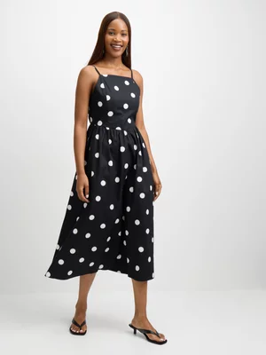 Exact Women's Black & White Polka Dot Sundress