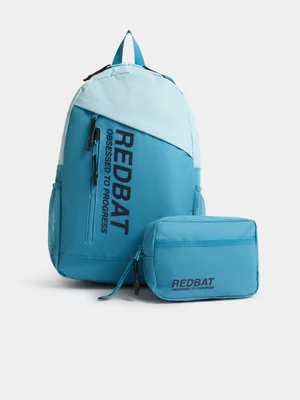 Redbat Unisex Tonal Blue Backpack With Pouch