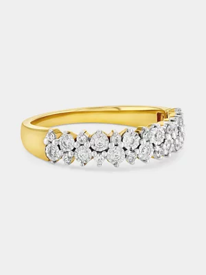 Yellow Gold 0.25ct Diamond Multi-Stone Illusion Anniversary Ring