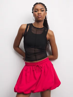 Redbat Classics Women's Black Mesh Twofer Top