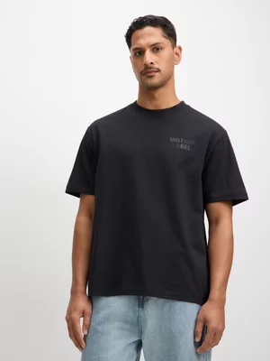 Exact Men's Black Slogan T-Shirt