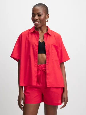 Jet Women's Red Linen Shirt