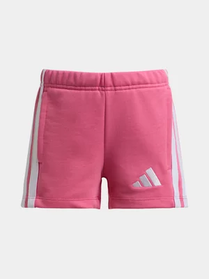 adidas Toddler Girls 3-Stripes Pink Shorts