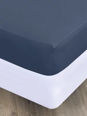Volpes Cotton 200TC Midnight Blue Fitted Sheet