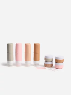 Beauty Box - On The Go - Silicone Travel Set - 8pc Multi 