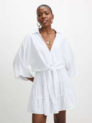 Jet Women's White Tiered Mini Skirt