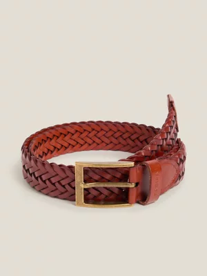 Fabiani Men's Brown Leather braided Belt