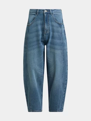 Exact Younger Boy's Mid Wash Barrel Leg Jeans 