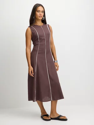 Exact Women's Brown Contrast Dress 