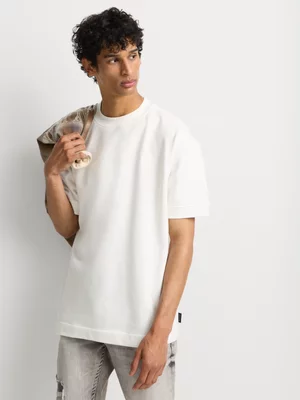 Relay Jeans Men's Boxy Fit Fleece Milk T-Shirt