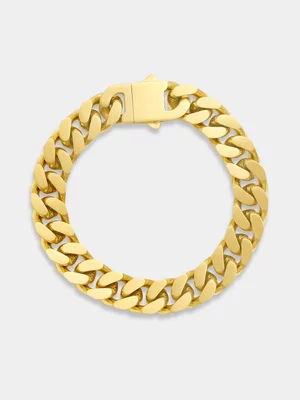 Tempo Jewellery Gold Plated Matte Chunky Curb Bracelet  