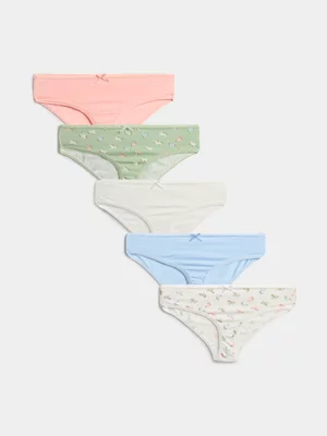 Exact Girls’ Blue & Pink 5-Pack Unicorn Print Panties
