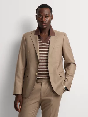 Markham Men's Slim Fit Micro-Check Caramel Jacket