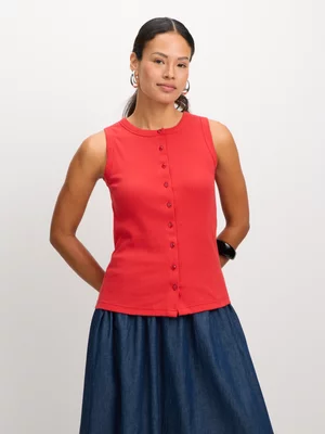 Jet Women’s Red Rib Vest Waistcoat