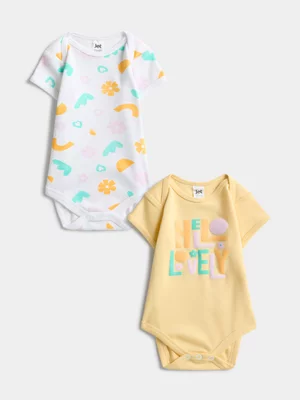 Jet Baby Girl Yellow Hello Lovely 2 Pack Bodyvest