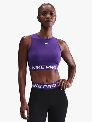 Nike Pro Womens Dri-Fit Purple/White Cropped Tank Top