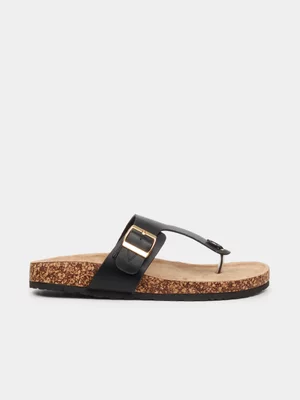 Women's Viabeach Black Qork 1 Sandals