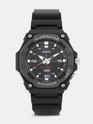 Casio Black Resin Round Analogue Watch 