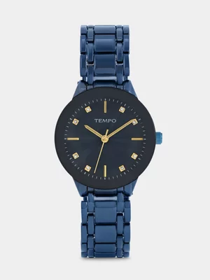 Tempo Blue Plated Blue Dial Bracelet Watch 