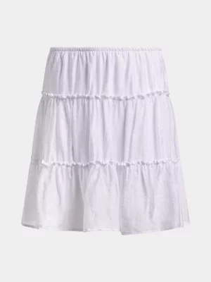 Jet Teen Girls Cream Frill Skirt