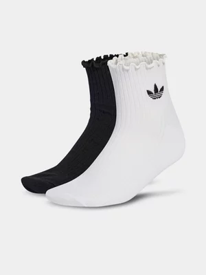 adidas Originals Women's Black/White Frill Socks