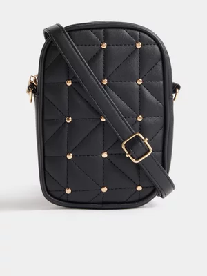 Exact Women's Black Studded Crossbody Bag
