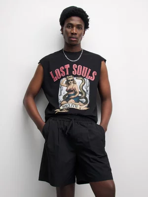 The FIX Men's Black Pleated Volley Shorts 