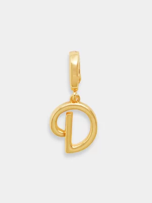 14ct Gold Plated Initial D Charm