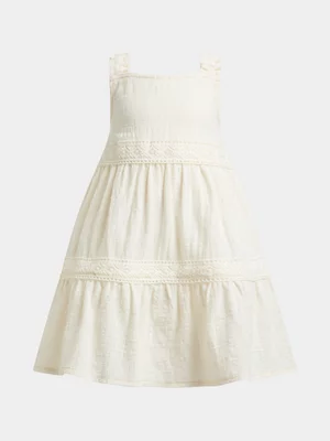 Exact Older Girl's White Tiered Dress 