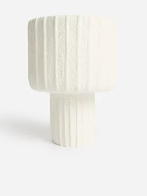 Jet Home Tall Footed Ceramic Rib Vase