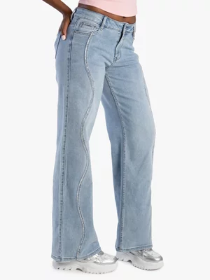 Women's Sissy Boy Blue Alicia Mid Waist Wide Leg Jeans