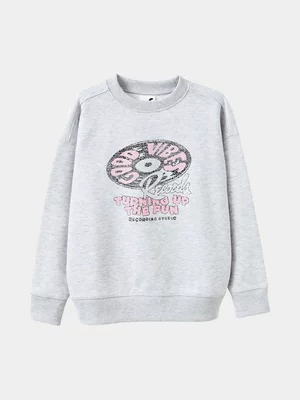 Cotton On Kids Grey Sammy Oversized Crew Sweater 