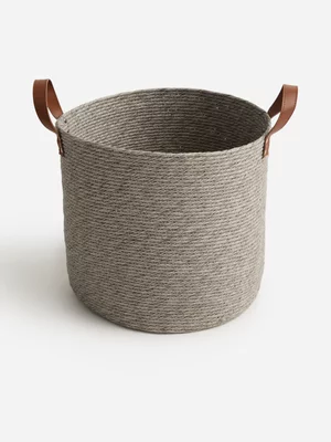 Jet Home Grey Storage Basket With Handle Large