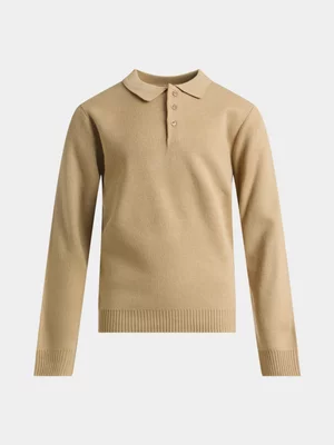 Jet Older Boys Cream Collar Knitwear