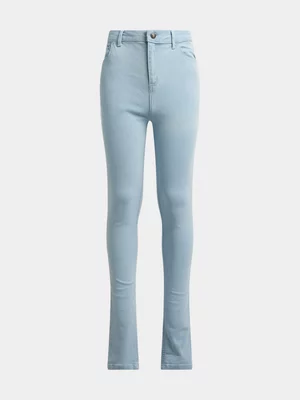 Jet Older Girls Light Wash 5 Pocket Denim Jeans
