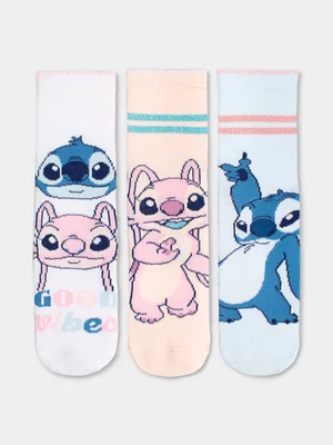 Stitch Multi 3Pk Anklet Socks