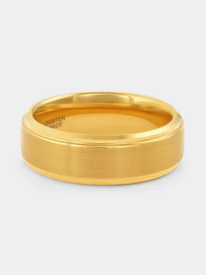 Gold Plated Tungsten Satin Centre Ring