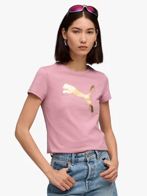 Puma Womens Essential Metallic Pink Tee