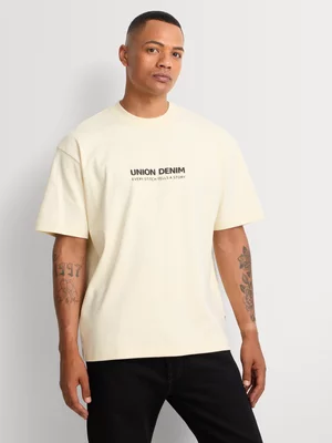 Union-DNM Boxy Statement Light Yellow T-Shirt