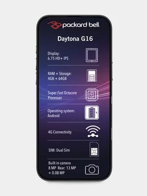 Packard Bell Daytona G16 6.75” LTE 4GB + 64GB Dual Sim + 15GB + Free Cover