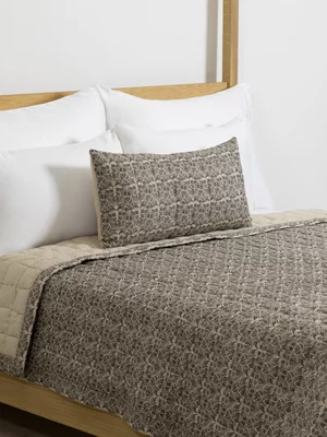 Granny Goose Kolkata Print Lumbar Pillow Taupe