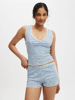 Women's Cotton On Blue Waffle Pointelle Camisole Top